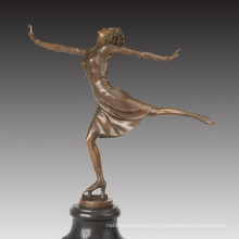 Sport Figur Statue Skating Lady Bronze Skulptur TPE-1025